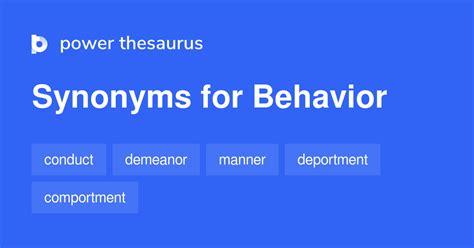 BEHAVIOR Synonyms .